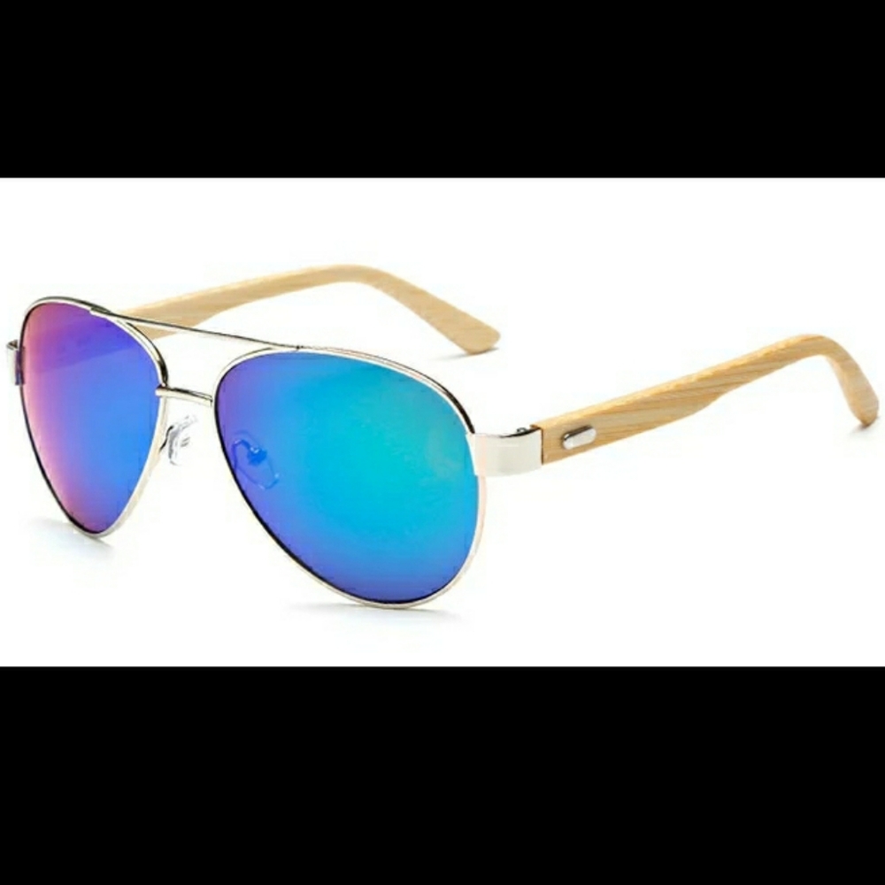 NEW GENUINE BAMBOO POLARIZED AVIATOR SUNGLASSES - Picture 9 of 9